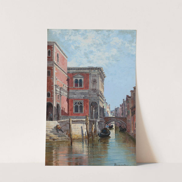 Gondoliers on a Venetian canal by Antonietta Brandeis