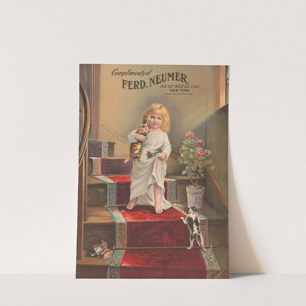 ‘Good morning’ compliments of Ferd. Neumer 153-157 West 20th St. New York Telephone Chelsea 592 (1910) by Sackett & Wilhelms Litho.