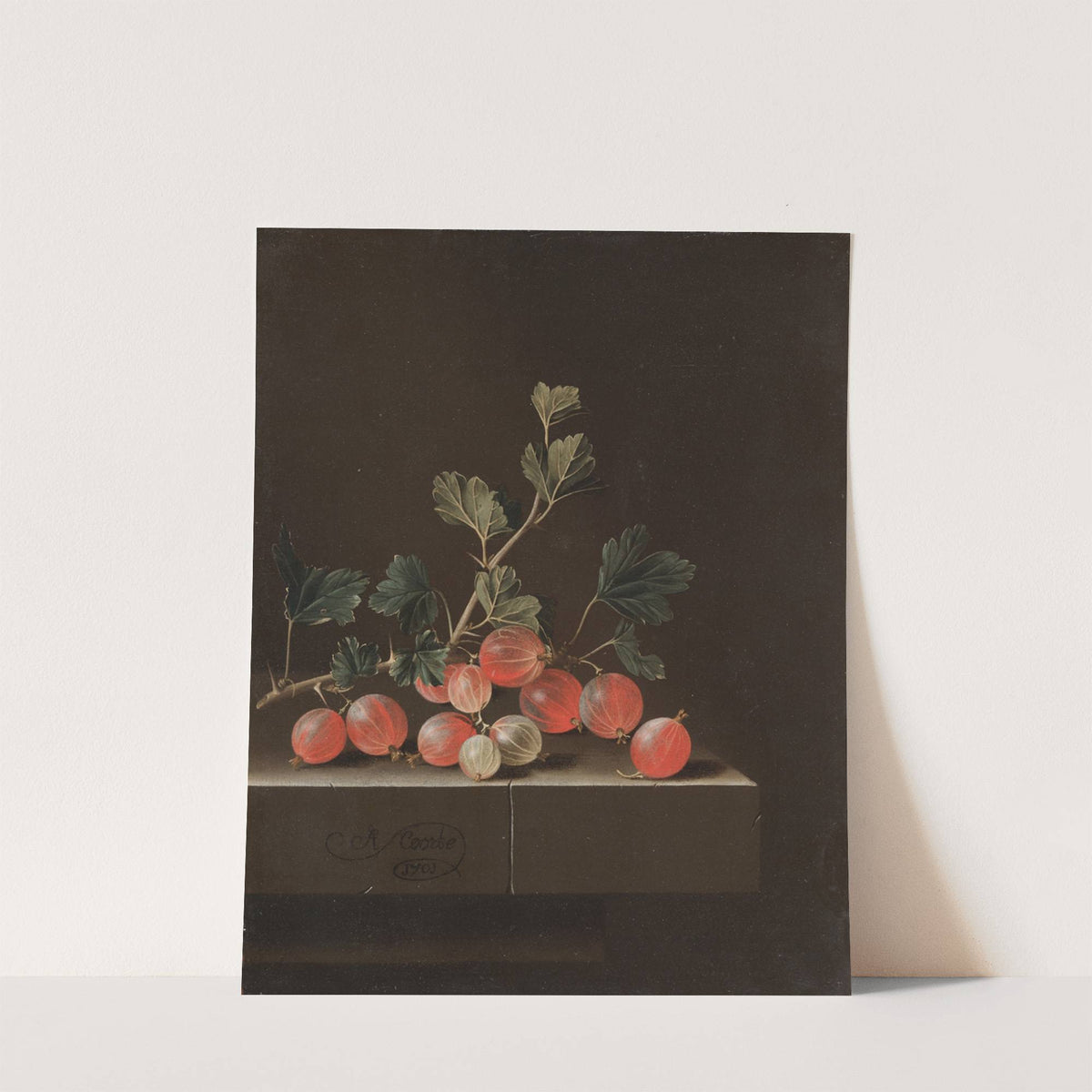 Gooseberries on a Table by Adriaen Coorte