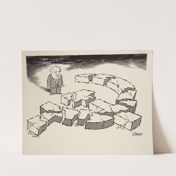 Gorbachev beholds a shattered hammer and sickle by Edmund Siegfried Valtman