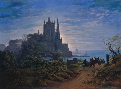 Gothic Church on a Rock by the Sea