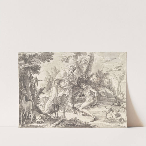 Gottvater und Adam im Paradies by Gottfried Bernhard Götz