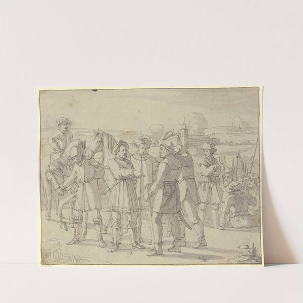 Götz von Berlichingen trifft die Bauernführer by Franz Pforr