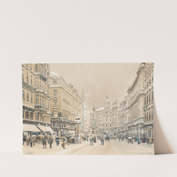 Graben in Vienna at snow flurry by Richard Moser