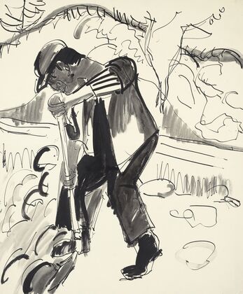 Grabender Bauer (Digging Peasant) (circa 1924)