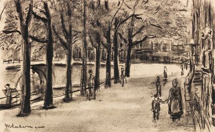Gracht in Amsterdam mit Brücke (1906)