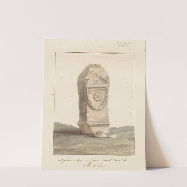 Grafmonument in vorm van klassiek altaar in stad Gozo (1778) by Abraham-Louis-Rodolphe Ducros