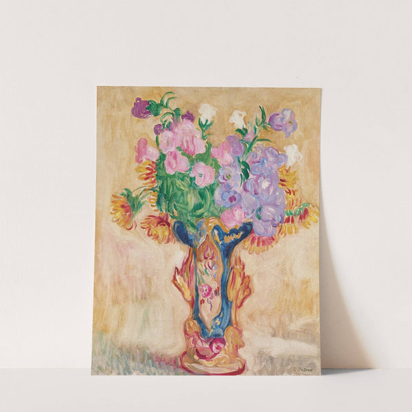 Grand bouquet au vase en porcelaine by Louis Valtat