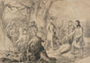 Grand ducal hunting party with shot deer (preparatory sketch)