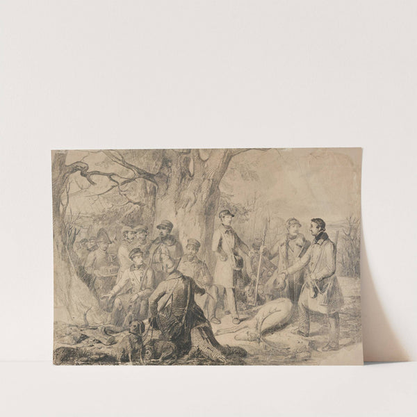 Grand ducal hunting party with shot deer (preparatory sketch) by Johann Baptist Kirner