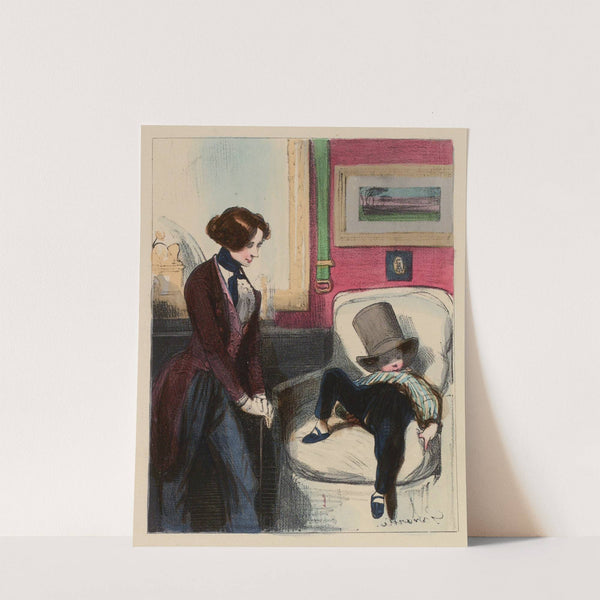 Grand Papa sa fiché de petite maman, parceque petite Maman s’est fait des tetais avec du coton, na (1838-1840) by Paul Gavarni