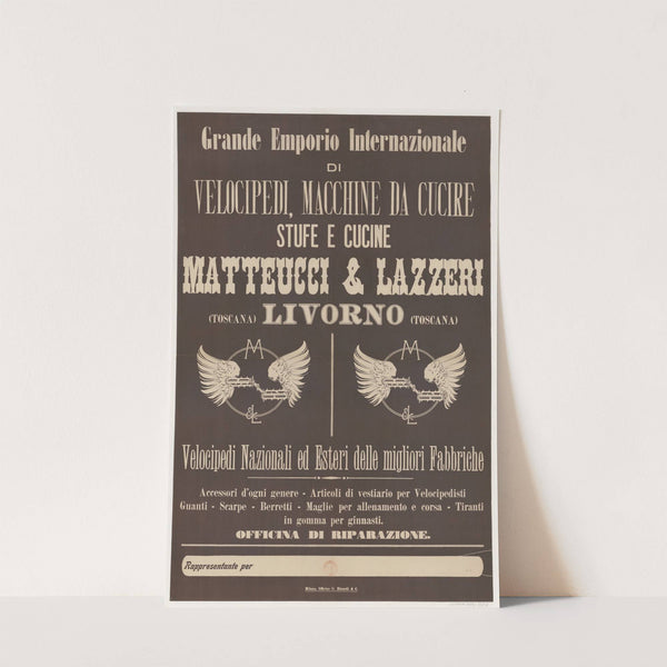 Grande Emporio Internazionale di velocipedi, macchine da cucire (1895) by G. Ricordi & C.