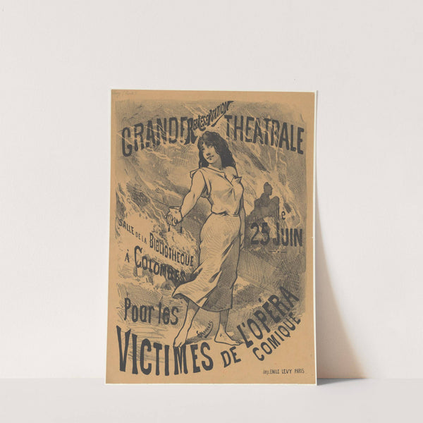 Grande représentation théatrale, le 25 juin 1887, salle de la bibliothèque à Colombes, pour les victimes de l’Opéra-Comique (1887) by Alfred Choubrac