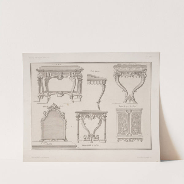 Grande table; table à jouer; table à mettre dans un brumeau; miroir de toillette by André-Charles Boulle