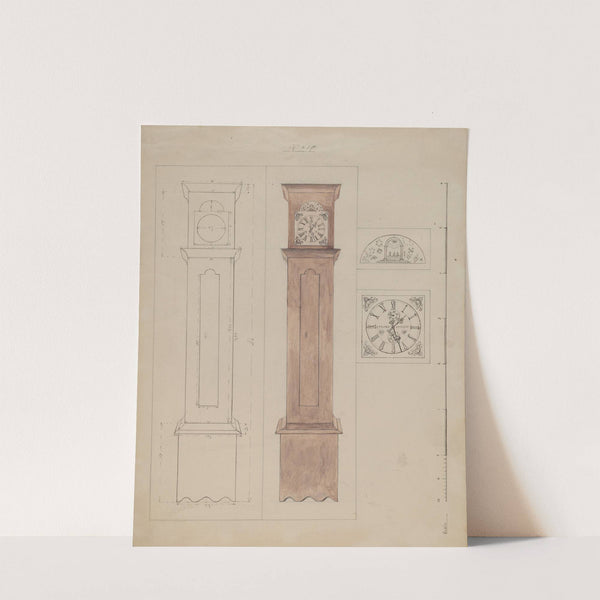 Grandfather’s Clock (Old Pine) (c. 1936) by Edith Magnette