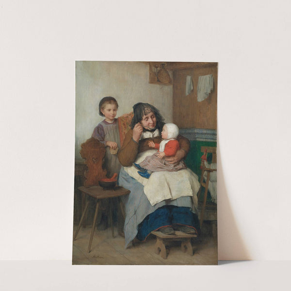 Grandmother Spooning The Soup To Her Grandchild (1868) by Albert Anker
