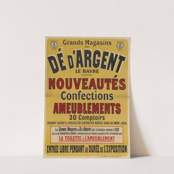 Grands magasins du Dé d’argent, Le Havre, nouveautés, confections, ameublements (1887) by Imp. Chaix