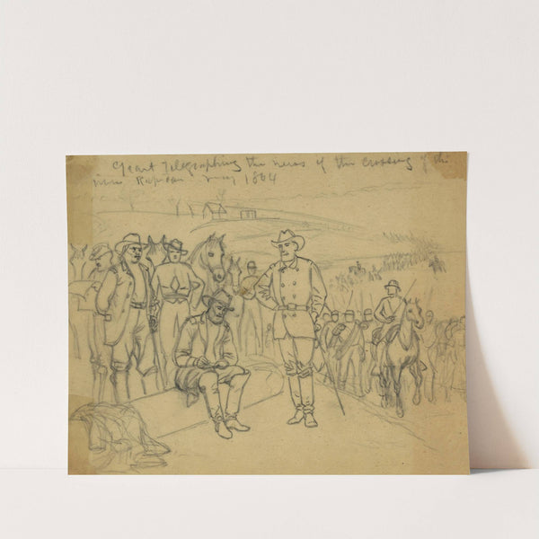 Grant telegraphing the news of the crossing of the river Rapidan-May 1864 by Alfred Rudolph Waud