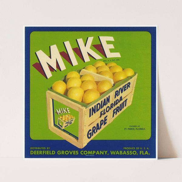 Grapefruit Label for Mike Brand (1940s)