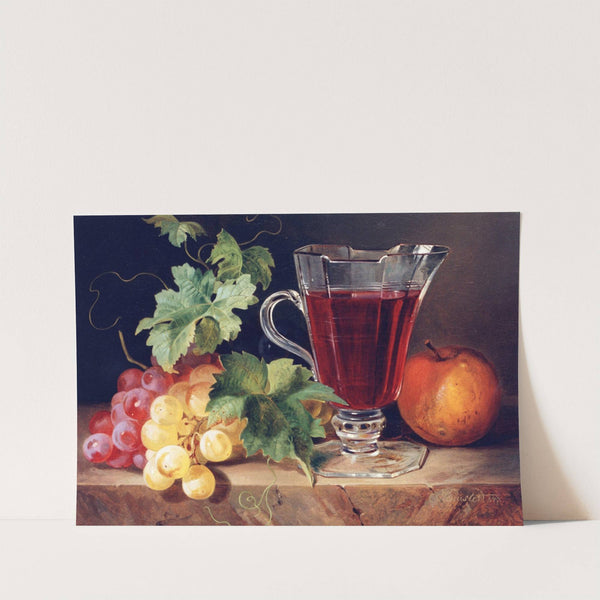 Grapes and a Jug of Wine on a Ledge (1847) by Josef Schuster