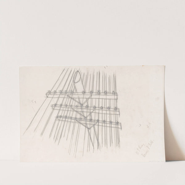 Graphic designs for Fortune magazine. Study of telephone poles by Winold Reiss