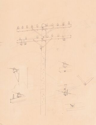 Graphic designs for Fortune magazine. Study of telephone poles