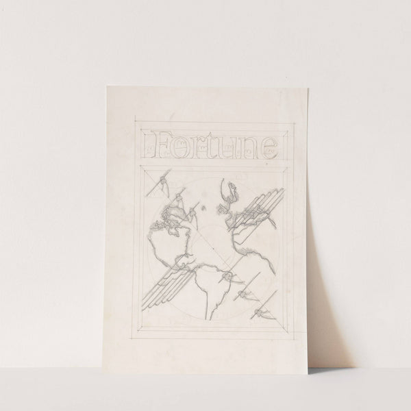 Graphic designs for Fortune magazine. Study of telephone poles by Winold Reiss