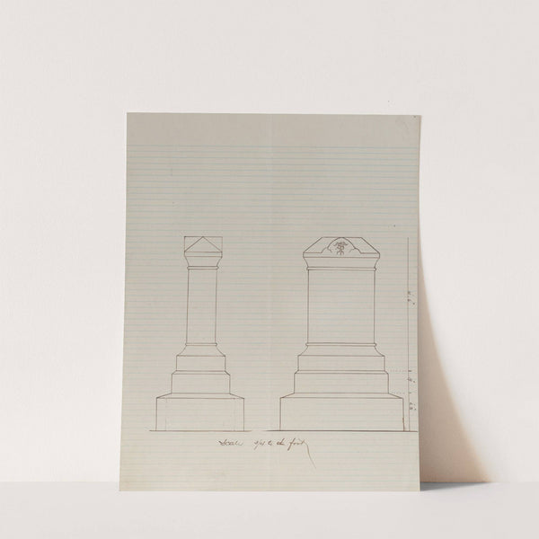 Grave Monument Design (Two elevations) by Alexander Maxwell