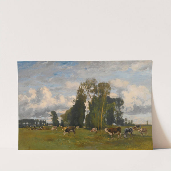 Grazing Cows On A Meadow by Eugen Jettel