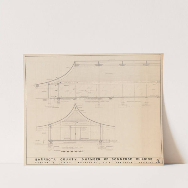 Greater Sarasota Chamber of Commerce building, North Tamiami Trail, Sarasota, Florida, Sections by Victor Alfred Lundy