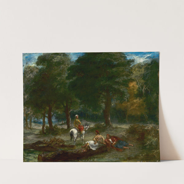 Greek Cavalry Men Resting in Forest (1858) by Eugène Delacroix