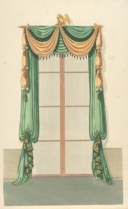 Green and gold drapery 2