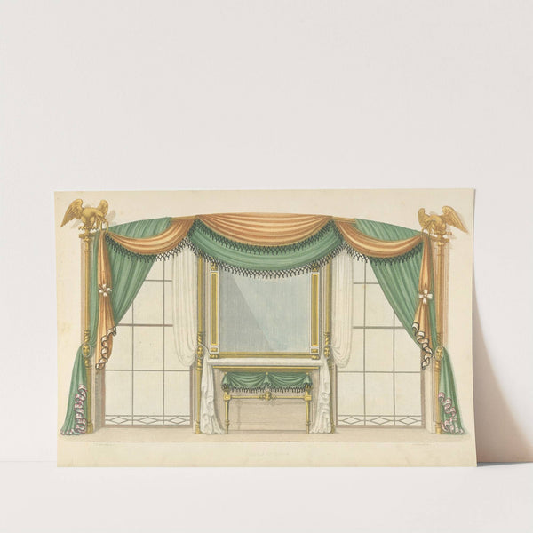 Green and gold drapery by Thomas Sheraton