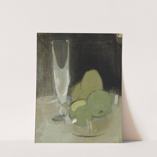 Green Apples And Champagne Glass by Helene Schjerfbeck