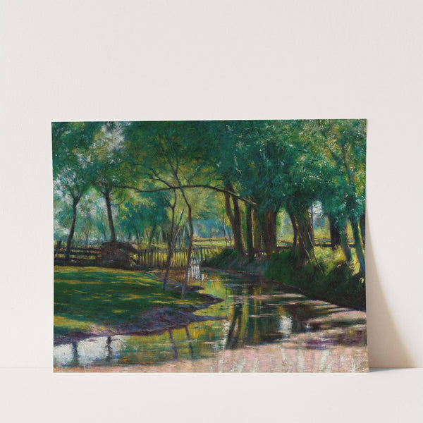 Green landscape with a stream by Władysław Podkowiński