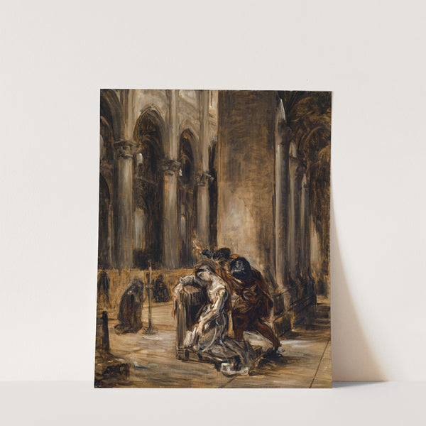 Gretchen in the Church (Goethe, Faust Part I, scene in the cathedral) (1850) by Eugène Delacroix