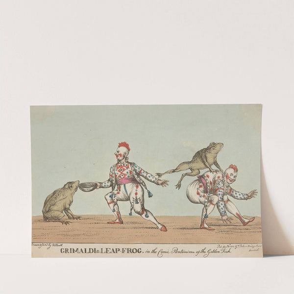 Grimaldi’s leap frog, in the comic pantomime of The Golden Fish. (1812) by William Heath