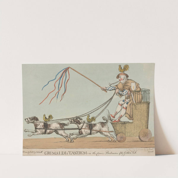 Grimaldi’s Tandem, in the comic pantomime of the golden fish. (1812) by William Heath