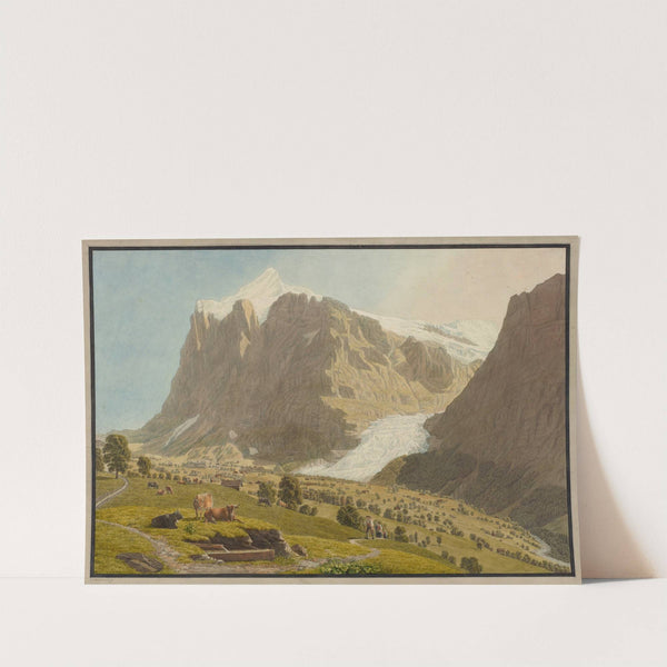 Grindelwald von Westen mit Wetterhorn und dem oberen Gletscher by Johann Jakob Biedermann