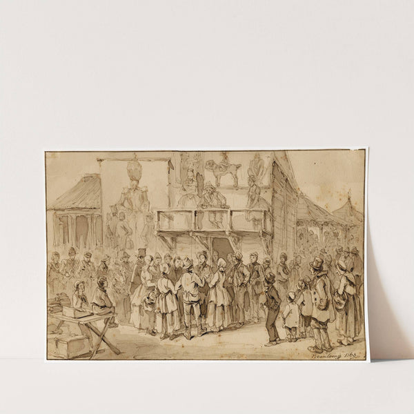 Groep mensen op de Utrechtse kermis by Pieter van Loon