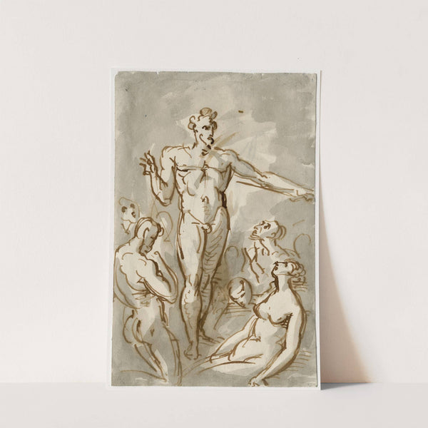 Groep met één centrale figuur by David Humbert de Superville