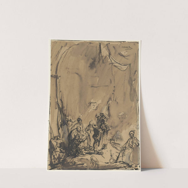 Groep Oosterlingen in druk gesprek (1877 - 1919) by Marius Bauer