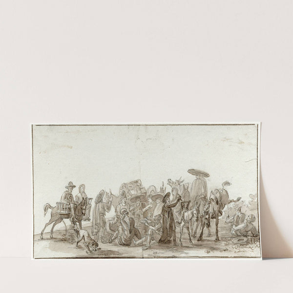 Groep rustende reizigers by Otto Howen
