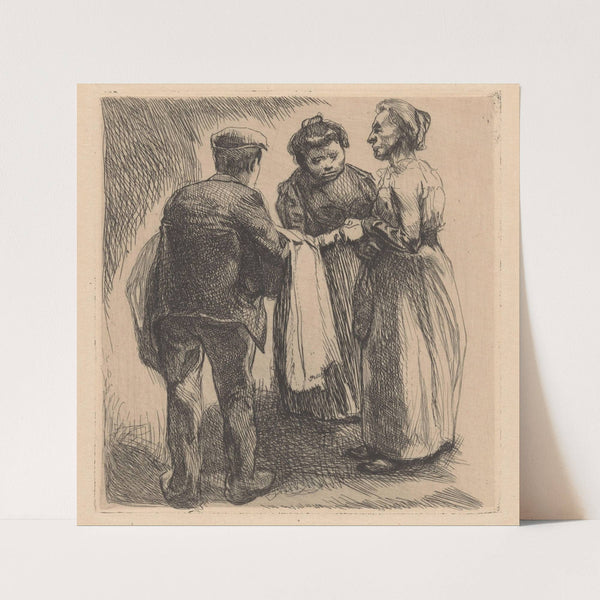 Groep van twee vrouwen en een man by Johannes Josephus Aarts