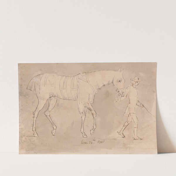 Groom Leading a Racehorse Wearing Hood and Sweaters, June 24, 1743 by James Seymour