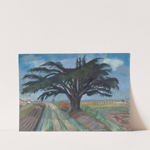 Großer Baum zwischen Feldern bei Montauban by Hermann Lismann
