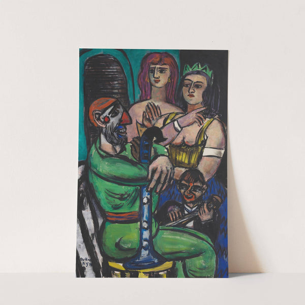 Großer Clown mit Frauen und kleiner Clown (1950) by Max Beckmann