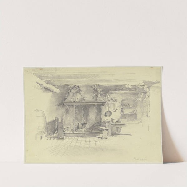 Großer offener Herd in einer Küche by Jakob Becker