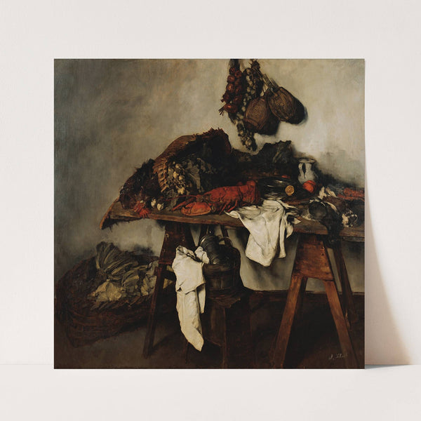 Großes Küchenstillleben (1879) by Carl Schuch