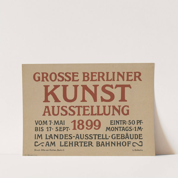 Grosse Berliner Kunstausstellung vom 7. Mai bis 17. September 1899 (1899) by Ludwig Sütterlin
